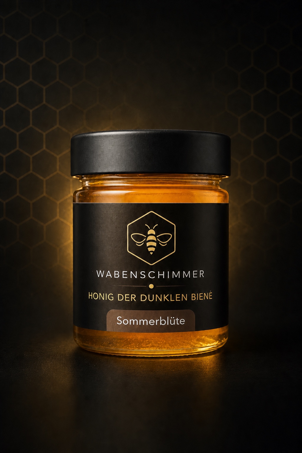 Ein Glas Wabenschimmer Honig